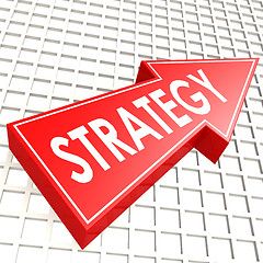 Image showing Strategy arrow with graph background