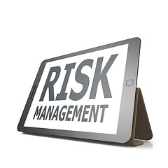 Image showing Tablet with risk management word