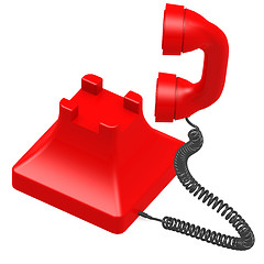 Image showing Red dial phone