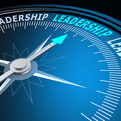 Image showing Leadership word on compass