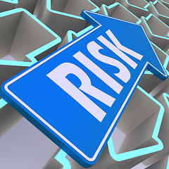 Image showing Risk blue arrow