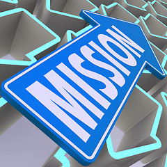 Image showing Mission blue arrow