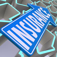 Image showing Insurance blue arrow