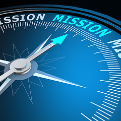 Image showing Mission word on compass