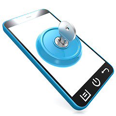 Image showing Blue key on smartphone