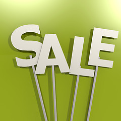 Image showing Sale word on green background