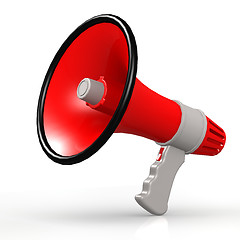 Image showing Isolated red megaphone