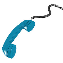 Image showing Blue telephone receiver