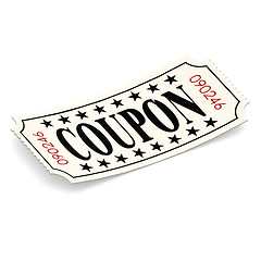 Image showing Coupon ticket on white background