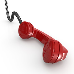 Image showing Red telephone receiver