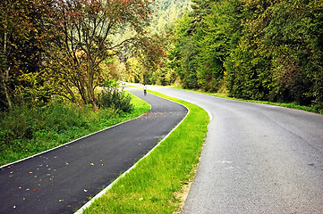 Image showing Side walk for pedestrians and bikes