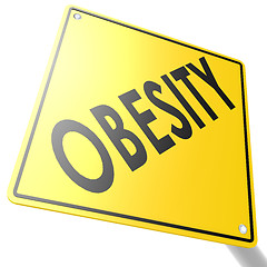 Image showing Road sign with obesity