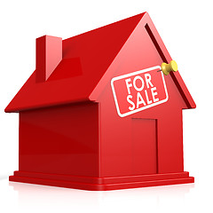 Image showing Isolated red house for sale