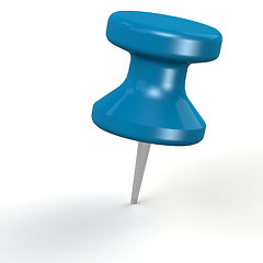 Image showing Blue thumb pin