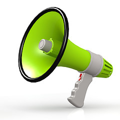 Image showing Isolated green megaphone