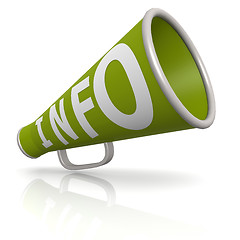 Image showing Green info megaphone