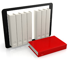 Image showing Red book out of tablet