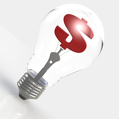 Image showing Light bulb with dollar