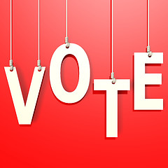 Image showing Vote word in red background