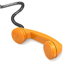 Image showing Orange telephone receiver