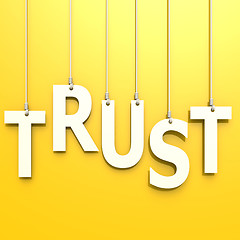 Image showing Trust word in yellow background