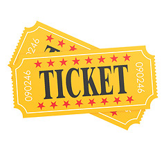 Image showing Two orange ticket on white background