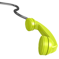 Image showing Green telephone receiver