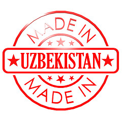 Image showing Made in Uzbekistan red seal