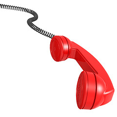 Image showing Red telephone receiver