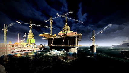 Image showing Oil rig  platform