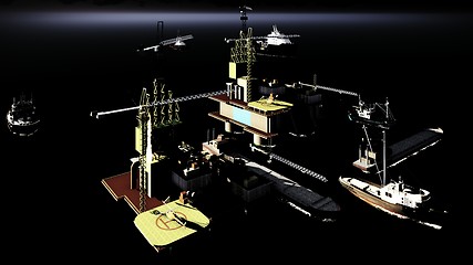 Image showing Oil rig  platform