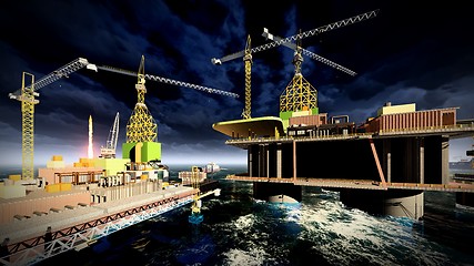 Image showing Oil rig  platform