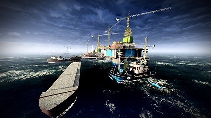 Image showing Oil rig  platform