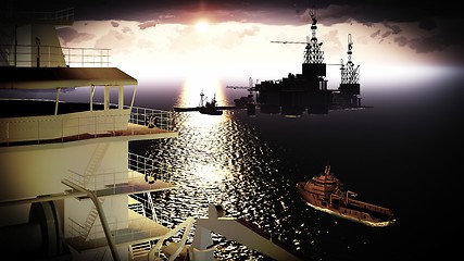 Image showing Oil rig  platform