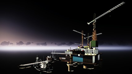 Image showing Oil rig  platform