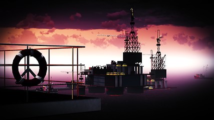 Image showing Oil rig  platform