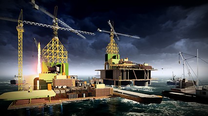 Image showing Oil rig  platform