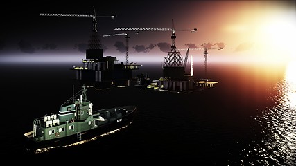 Image showing Oil rig  platform