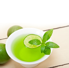 Image showing mint infusion tea tisane with lime