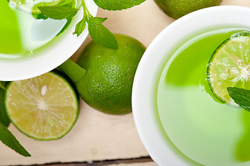 Image showing mint infusion tea tisane with lime