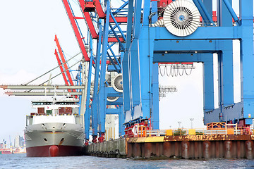 Image showing Port of Hamburg on the river Elbe, the largest port in Germany