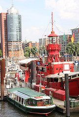 Image showing Hamburg Germany, ship at Hamburg harbor