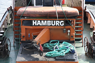 Image showing details of  Old german boat with a title 