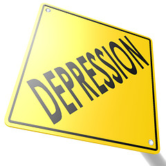 Image showing Road sign with depression