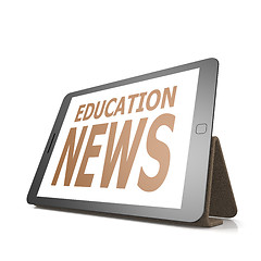 Image showing Tablet with education news word