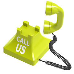Image showing Call us green phone