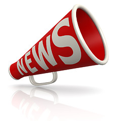 Image showing Red news megaphone