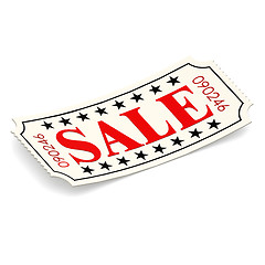 Image showing Sale ticket on white background