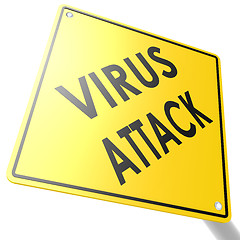 Image showing Road sign with virus attack