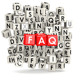 Image showing FAQ with puzzle background